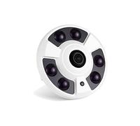 REVODATA 5MP HD Fisheye POE IP Camera,Telecamera sicurezza Indoor CCTV Obiettivo 1,7mm 180° 6 Array LED IR Visione notturna P2P H.265 Rilevamento del movimento Telecamera (IF02-P-HS Bianco)