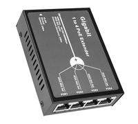 REVODATA Estensore PoE Gigabit a 4 porte 60W, 10/100/1000Mbps Ripetitore PoE+ 1 in 4 out con 3 modalità disponibili, ingresso 60W 802.3BT, uscita 802.3at 30W, estensione PoE 100m/250m per dispositivo