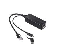 REVODATA Gigabit PoE Splitter con Micro-USB e Type-C, 5V/3A Max, Conforme IEEE 802.3af/at, 10/100/1000Mbps, Plug and Play per telecamera IP (PD3011G)