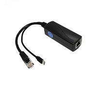 REVODATA Gigabit PoE Splitter, Uscita da 48V PoE a Micro USB 5V/3A, 10/100/1000Mbps Attivo IEEE802.3af/at, Splitter Adattatore PoE per Pi 3B/3B+/Dispositivo micro USB (USB0503G)
