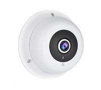 REVODATA HD 5MP Fisheye POE IP Camera con Microfono,P2P Audio Telecamera di sicurezza per interni 1,7mm Obiettivo Vista 180° Visione Notturna IR Video CCTV Fisheye Telecamera IP POE (IF04-P-Audio-HS)