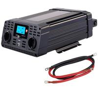revolt Inverter di potenza 12 V a 230 V, 1500 W, onda sinusoidale pura, 2 prese Schuko, USB-A e USB-C