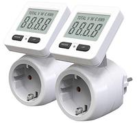 revolt misuratori energia: Set di 2 Digitali Misuratore di Costi Energetici, Display LCD ruotabile a 180°, fino a 3.680 W (contatore dei costi energetici, misurare il consumo energetico, corrente)
