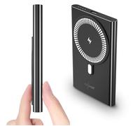 revolt Power Bank ultra piatta PB-450 5000 mAh 20 W USB-C PD compatibile Qi compatibile con MagSafe nera