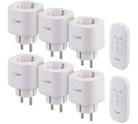revolt presa elettrica wireless commutabile: Set da 6 Prese radio, con telecomando, portata di 30 m (presa wireless con interruttore, commutabile telecomando)