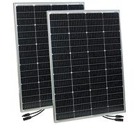 revolt Set da 2 pannelli solari monocristallini mobili 150 W, 36 V, compatibili MC4, IP65