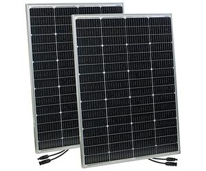 revolt Set da 2 pannelli solari monocristallini mobili 150 W, 36 V, compatibili MC4, IP65