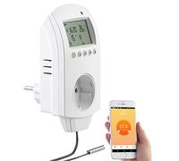 revolt Spine intelligenti e telecomandate - controllo del riscaldamento: termostato smart con presa Wi-Fi, per dispositivi di riscaldamento, con cavo sensore, digitale (presa sensore di temperatura)
