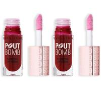 Revolution Beauty, Pout Bomb Gloss Volumizzante per Labbra, Brillantezza Intensa per Labbra Piene e Voluminose con Acido Ialuronico e Peptidi, Vegano e Senza Crudeltà, Mauve Chiaro (Confezione da 2)