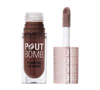 Revolution Beauty, Pout Bomb Gloss Volumizzante per Labbra, Brillantezza Intensa per Labbra Piene e Voluminose con Acido Ialuronico e Peptidi, Vegano e Senza Crudeltà, Nude Freddo e Marrone Espresso