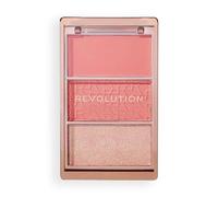 Revolution, Blush Icon Palette, Blush in Crema & Polvere Compatta, Alta Pigmentazione, Palette Viso, Vegano & Cruelty-Free, 3 Tonalità, Authentic Peach