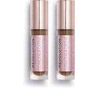 Revolution Conceal & Define Concealer, Correttore per Makeup Viso Leggero, Copertura Totale a Lunga Durata, C16, 4g (Confezione da 2)