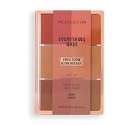 Revolution Everything Base Face Icon Complexion Palette, Palette Viso Tutto-In-Uno per Occhi, Viso e Labbra, Utilizzabile Come Fondotinta o Base, Dark, 5 g