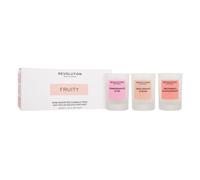 Revolution Home Fruity Mini Scented Candle Trio cofanetto regalo: candela profumata Pomeranate & Fig 40 g + candela profumata Redcurrant & Rose 40 g + candela profumata Nectarine & Blackcurrant 40 g