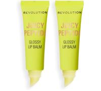 Revolution Juicy Peptide Lip Balm, Balsamo Labbra Idratante con Peptidi, Squalano e Vitamina E, Vegano e Cruelty-Free, 8ml, Mint Mojito Green (Confezione da 2)
