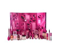 Revolution Makeup Advent Calendar 2025, 24 prodotti essenziali, cofanetto regalo con gloss, illuminante, blush, pennelli e mascara, Vegan & Cruelty-Free