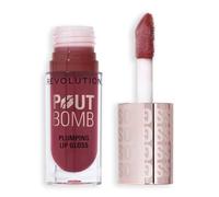 Revolution Pout Bomb Plumping Lip Gloss, Deep Rosewood Rose Pink | Copertura Modulabile, Alta Lucentezza per un Finish Idratante e Rimpolpante, Vegan e Cruelty-Free, 4,5ml