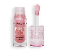 Revolution, Pout Lip Oil - Olio Nutriente Labbra Teinté, Altissima Brillantezza e Finitura Non Appiccicosa, Vegano e Senza Crudeltà, Glamour Rosa Shimmer, 4 ml