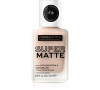 Revolution Relove Super Matte Foundation fondotinta opacizzante lunga tenuta colore F3 24 ml