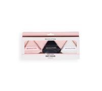 Revolution Soft Focus Powder Puff Trio, Set 3 piumini cipria per applicazione precisa, vegano