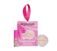 Revolution Shimmer duo labbra e guance, mini illuminante & gloss | Mini illuminante & gloss rimpolpante, regalo per lei, vegan & Cruelty-Free