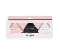 Revolution Soft Focus Powder Puff Trio, Set 3 piumini cipria per applicazione precisa, vegano
