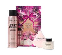 Revolution Superstar Bake & Set, spray fissante Superfix e cipria libera trasparente con piumino, make-up a lunga durata, Vegan & Cruelty-Free