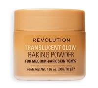 Revolution Translucent Glow Loose Baking Powder, Cipria Libera Fissante con Luminosità per un Incarnato Radioso, No Effetto Gesso, Medium to Dark, 30g