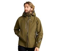 RevolutionRace Cyclone 3L Shell Jacket da Uomo, Giacca Impermeabile con Riflettori Recco per l'escursionismo, Dark Olive, S