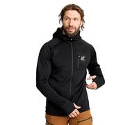 RevolutionRace Evolution Stretch Fleece Hoodie da Uomo, Felpa con Cappuccio con Zip per Escursioni e Attività All'aperto, Black, M
