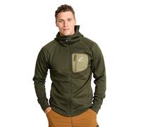 RevolutionRace Evolution Stretch Fleece Hoodie da Uomo, Felpa con Cappuccio con Zip per Escursioni e Attività All'aperto, Forest Night, M