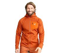 RevolutionRace Evolution Stretch Fleece Hoodie da Uomo, Felpa con Cappuccio con Zip per Escursioni e Attività All'aperto, Teracotta Brown, M
