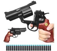 Revolver giocattolo in plastica, pistola giocattolo con 24 palline di plastica, divertente giocattolo