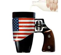 Revolver - Tazza da caffè con manico, 300 g, portatile, con manico girevole, divertente per riempire la calza della Befana, tazza da caffè pesante per cappuccino, latte e tè caldo
