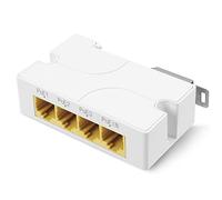 Revotech 3 Porte Gigabit Poe Estensore, 1 in 3 out Adattatore Poe+ Ripetitore 100m (328 ft) Estensione, IEEE802.3af/at, 10/100/1000Mbps, per Poe Camera/Dispositivo Poe, Plug And Play (POE5005G)