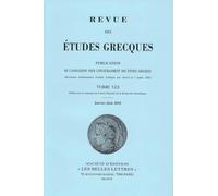 Revue des études grecques: Janvier-Juin 2010, 123-1