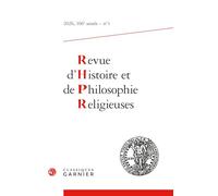 Revue d'Histoire et de Philosophie religieuses (2026) (2026 - 1, 106e année, n° 1)