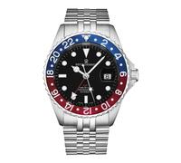 Revue Thommen, ,Accessories ,Uomo ,Multicolore ,ONE SIZE Diver GMT Quadrante Nero Bracciale Blu e Rosso Acciaio Inossidabile