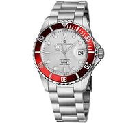 Revue Thommen Orologio subacqueo automatico da uomo, 42 mm, analogico, quadrante argento, con lancette luminose, data e vetro zaffiro, cinturino in acciaio inox, impermeabile, realizzato in Svizzera,
