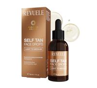 REVUELE Self Tan Face Drops Light to Medium - Gocce Autoabbronzanti Viso Graduali, Siero Illuminante per Colorito Dorato Naturale, Effetto Glow Personalizzabile, Idratante e Senza Striature, 30 ml