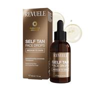 REVUELE Self Tan Face Drops Medium to Dark - Gocce Autoabbronzanti Viso Graduali, Siero Illuminante per Colorito Dorato Intenso e Naturale, Effetto Glow, Idratante e Senza Striature, 30 ml