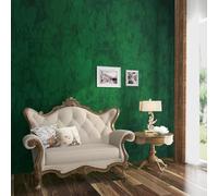 ReWallpaper 60CMx5M Carta Da Parati Adesiva Velluto Verde Carta Autoadesiva Effetto Tessuto Velluto Adesivo per Rivestimento Parete Sfondo Soggiorno Vintage Rotolo Adesivo Floccata Verde Scuro