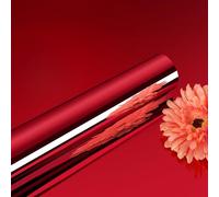 ReWallpaper Adesivo Specchio Carta Da Parati Rossa Pellicola Adesiva per Mobili Specchio 40CMx3M Flessibili Fogli Adesivi a Specchi Decorativi per Armadio Frigorifero DIY Rotolo Carta Specchiata