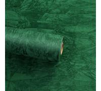 ReWallpaper Carta Adesiva Floccata Pellicola Adesiva Mobili Velluto Verde Decorativa 44.5cm×2m Carta Parati Velluto Verde Adesivo Fodera Adesiva per Tessuti Cassetti Portagioie Armadio