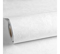 ReWallpaper Carta Da Parati Vellutata Bianco Pellicola Adesiva Effetto Velluto 44.5CMx2M Carta Da Parati Muro Tessuto Floccata Moderna Sfondo Corridoio Bianco Fodera Adesiva per Armadio Portagioie