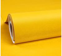 ReWallpaper Carta Velluto Giallo Rotolo Autoadesivo Floccata per Porte Armadio 44.5CMx2M Carta Da Parati Vellutata Bambini Cameretta Giallo Velluto Adesivo Rivestimento Parete Sfondo Soggiorno