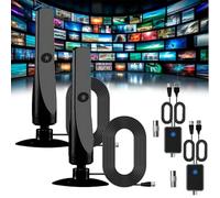 Rewave 2024 - Antenna TV per interni, Smart TV Full HD 4K (2 pezzi) con amplificatore di segnale