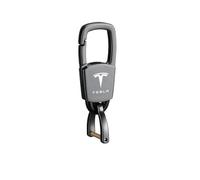REWIASF Auto Portachiavi per Tesla Model S Model X Model 3 Model Y, Porta Chiavi con Logo Stemma Ideale Come Regalo Appassionati Auto Regali,C