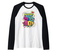Rewind Me to The 80s Vintage Nostalgia - Videocassetta retrò Maglia con Maniche Raglan