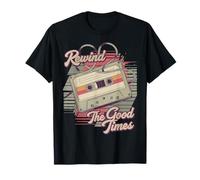 Rewind - Nastro a cassetta retrò anni '80 e '90, design nostalgico Maglietta
